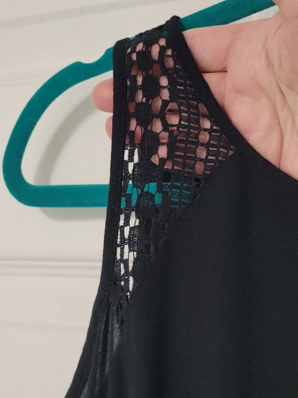 Forever 21 Black Crochet lace Sleeveless Dress–Fits Small or Medium–Cotton Blend